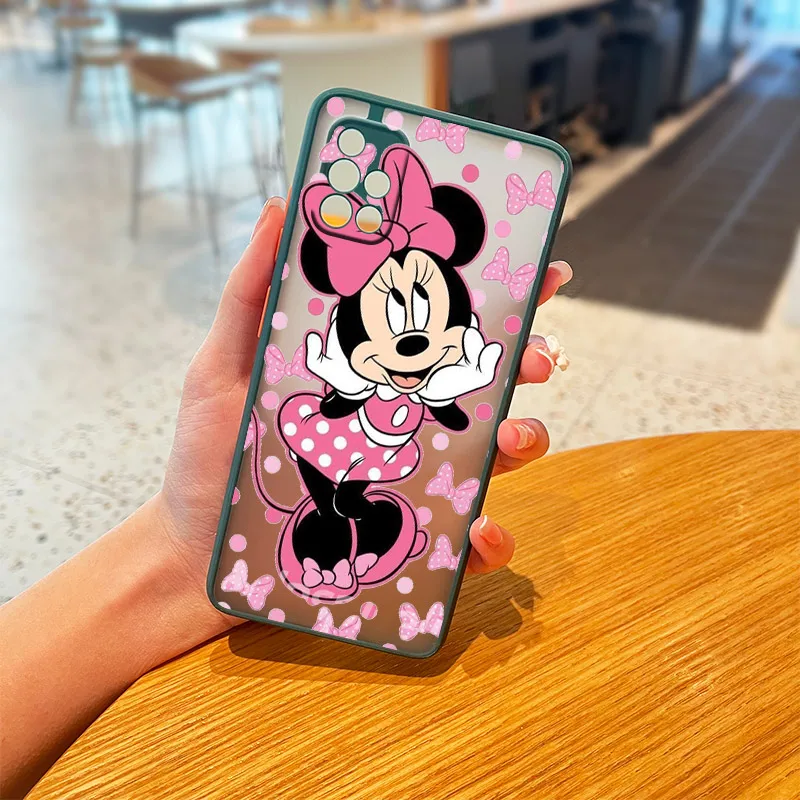 samsung cute phone cover Nụ Cười Chuột Minnie Dành Cho Samsung Galaxy Samsung Galaxy A01 A12 A02S A21S A32 A42 A51 A50 A52 A70 A71 A72 Mờ Mờ ốp Lưng Điện Thoại kawaii samsung phone cases