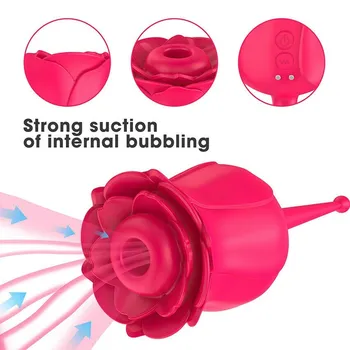 Rose sucker vibrating teasing egg female masturbator sex toys adult products 1