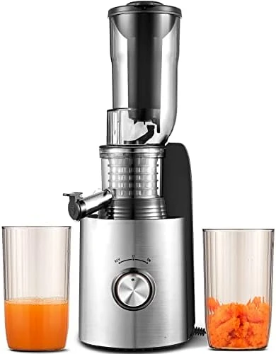 

machines, AMZCHEF Compact Slow Masticating Juicer, 3" Wide Chute Cold Press Juicer, Upgraded Non-Clogging Filter, High Yield Eye