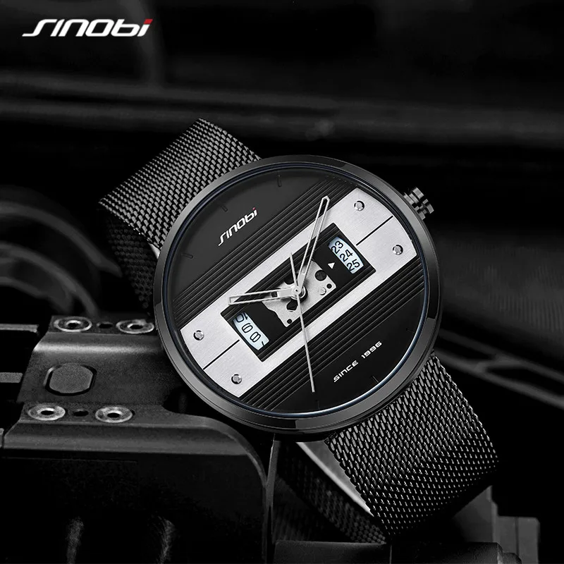Sinobi Fashion Creative Men's Wrist Watch Waterproof Military Army Stainless Steel Male Clock Top Brand Luxury Man Sport Watches