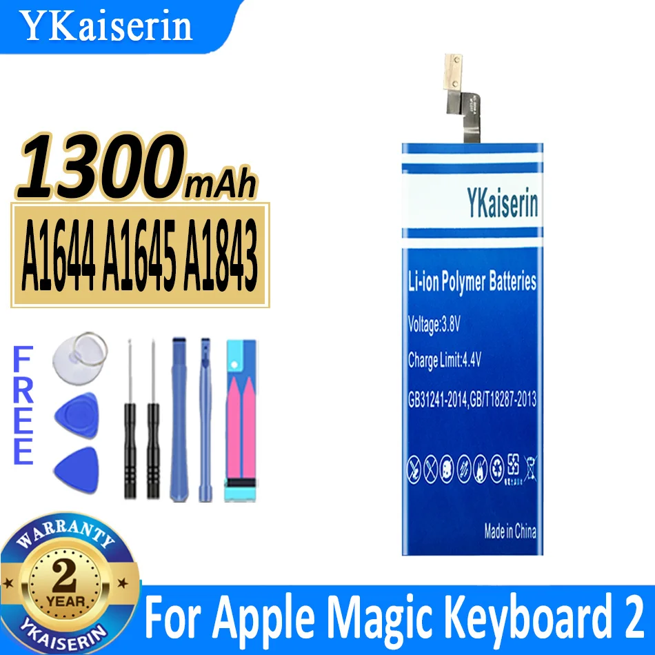 Batteria Ykaiserin 1300Mah/2600Mah A1644 A1645 A1843 A1672 Per Tastiera Apple Magic 2 Mouse2 Wireless 020-00634 020-00633 Bateria