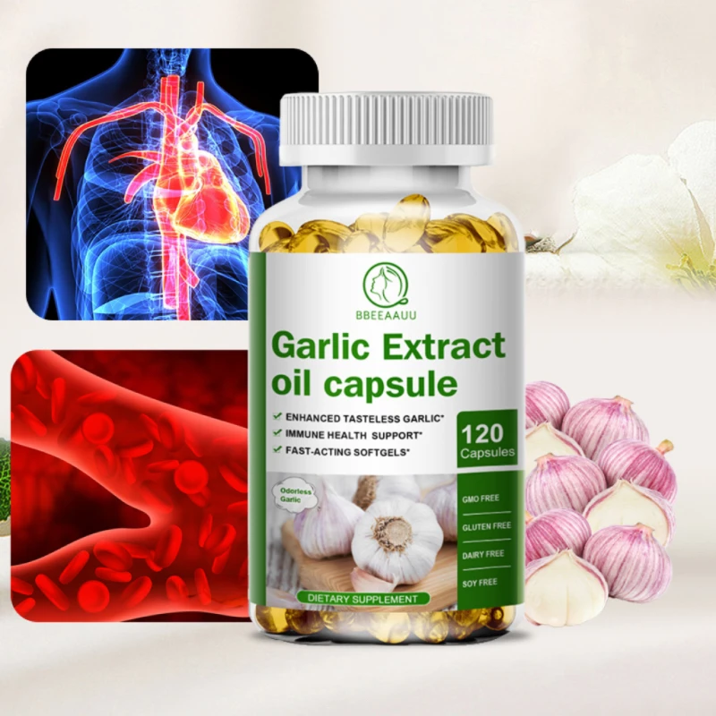 BBEEAAUU Garlic Extract Capsule Immune Skin and Heart Health Cholesterol level Healthy Dietary Supplement