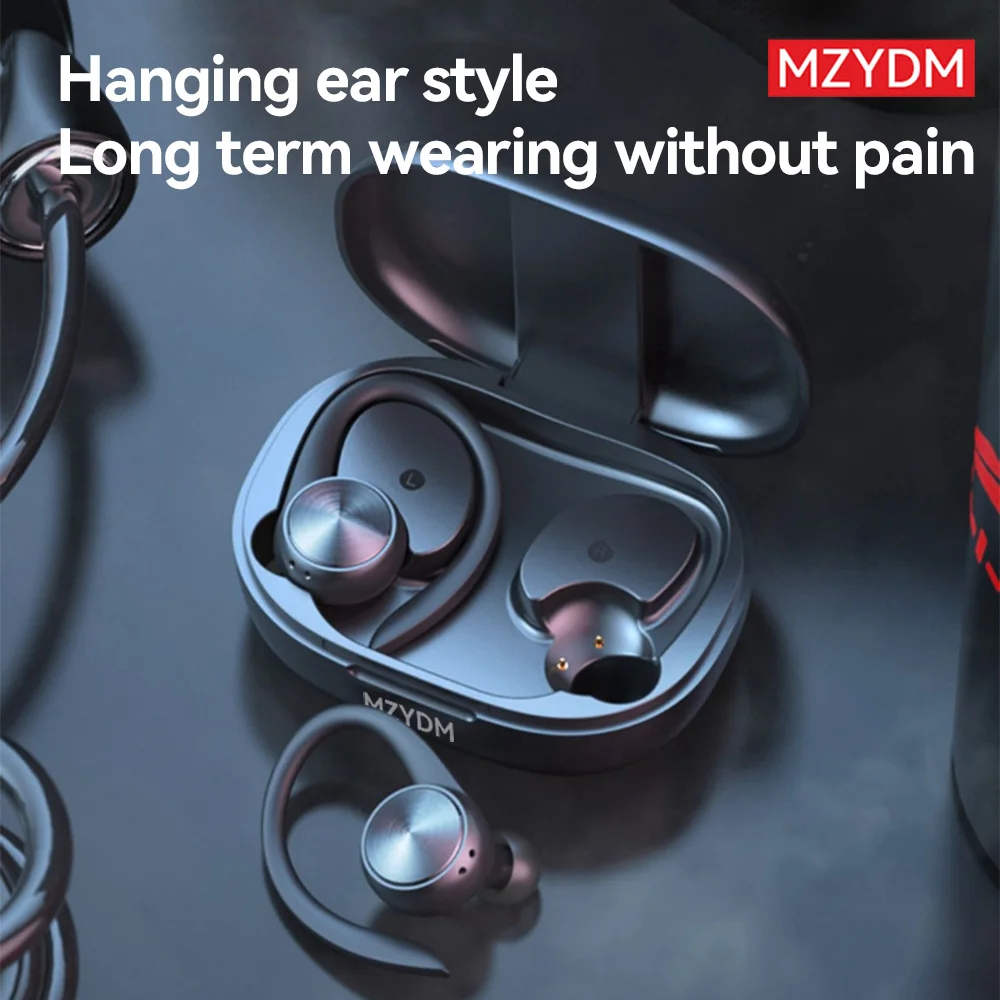 TWS Wireless Bluetooth Sports Earbuds with EarHooks - Waterproof, HiFi Stereo, Open-Ear Design