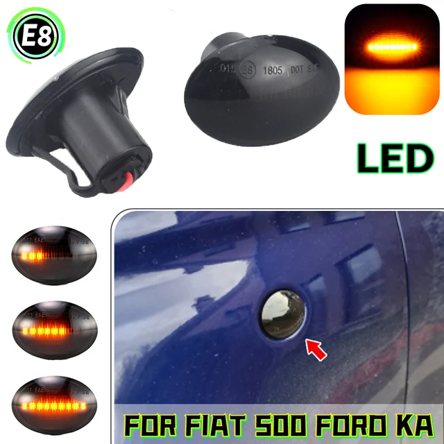 2 x DYNAMISCHE SEITENBLINKER WEISS LED BLINKER für FIAT 500 595 695 500C  Abarth