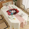 NNkz-L  Oval Leather Tablecloth Waterproof Anti Scald No Wash Ins Wind Net Red High-end Dining Table Cloth 2