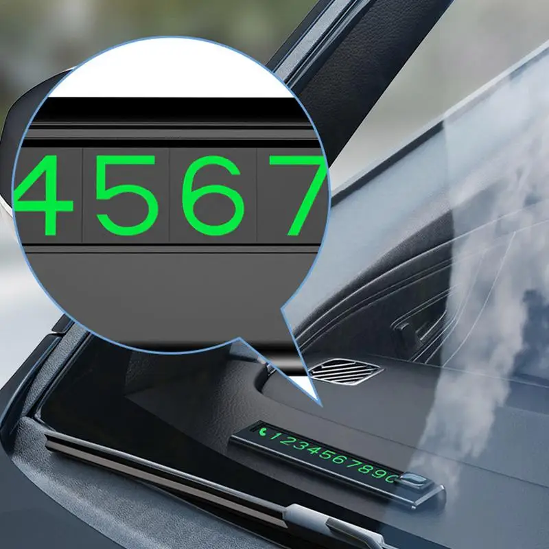 Car Temporary Parking Plate Mini Parking Phone Number Plate with Traceless Glue Glow Magnetic Traceless Glue Phone Number Plate