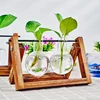 Terrarium Creative Hydroponic Plant Transparent Vase, Wooden Frame, Glass Tabletop, Bonsai Decor, Flower Vase 5