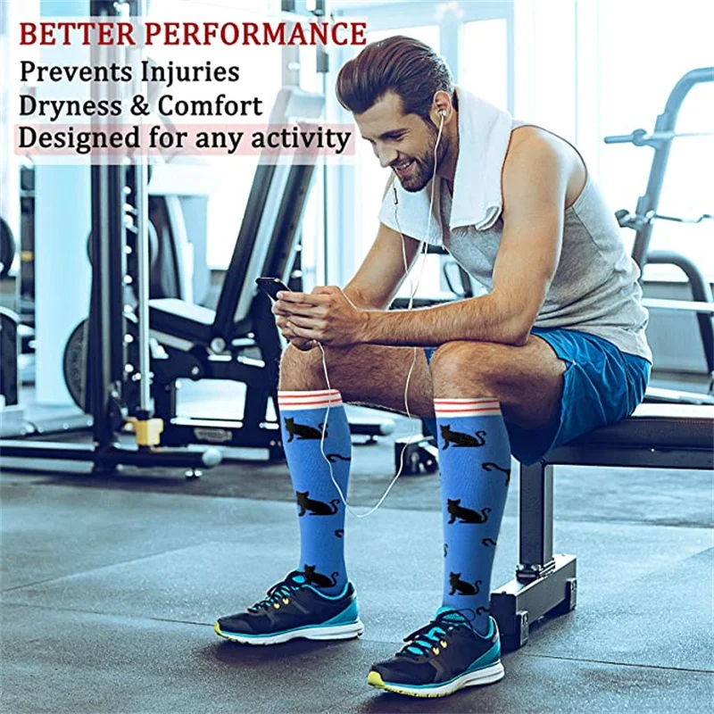 Compression Stockings Fit For Varicose Veins Nylon Heart Shape Funny Socks Men Women Outdoor Fitness Sports Soccer Stocking