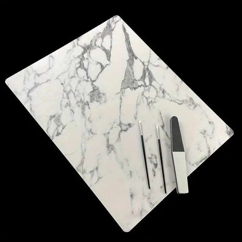 1pc Marble Pattern Nail Art Table Mat Nail Hand Rest Pad for Armrest Pad Soft Microfiber Faux Leather Mat nail art table mat nail arm rest nail hand rest