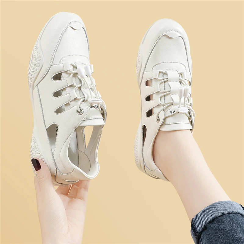 Flat bottomed Women's shoes women Genuine leather Slip on casual shoes Women's shoes