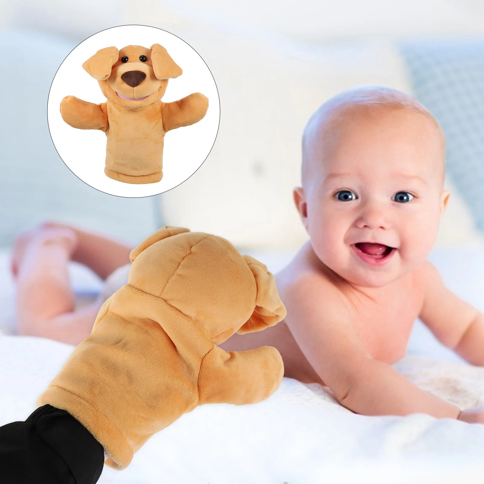 

Puppy Hand Puppet Children's Toy Role-play for Kids Story Talking Dog Animal Themberchaud Plush