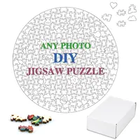 Photo Custom Wooden Puzzle Personalized Jigsaw Round Heart Shape DIY Assemble Game Toys for Adults Kids Decoration With Box 2