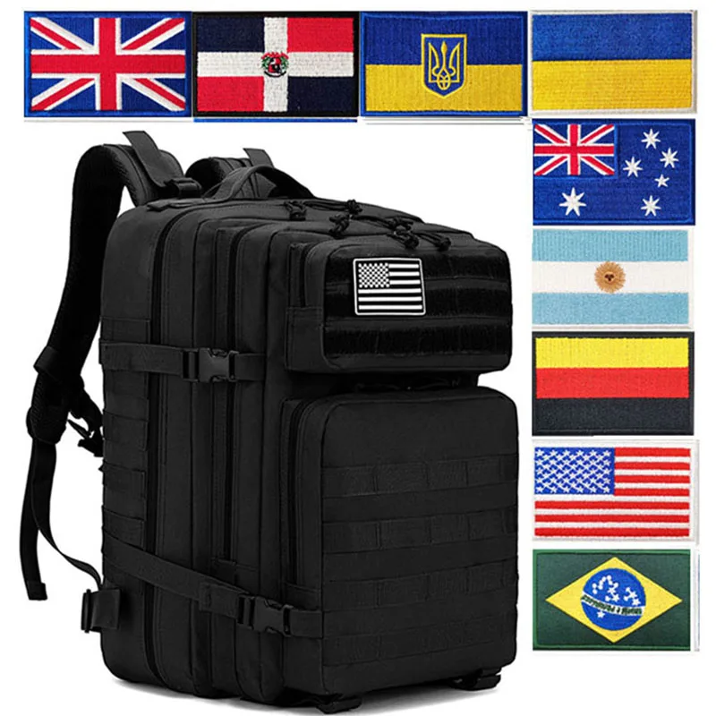 

Походный рюкзак для мужчин и женщин, спортивный нейлоновый Тактический ранец с нашивкой в виде флага, 30 л или 50 л, для походов и охоты
