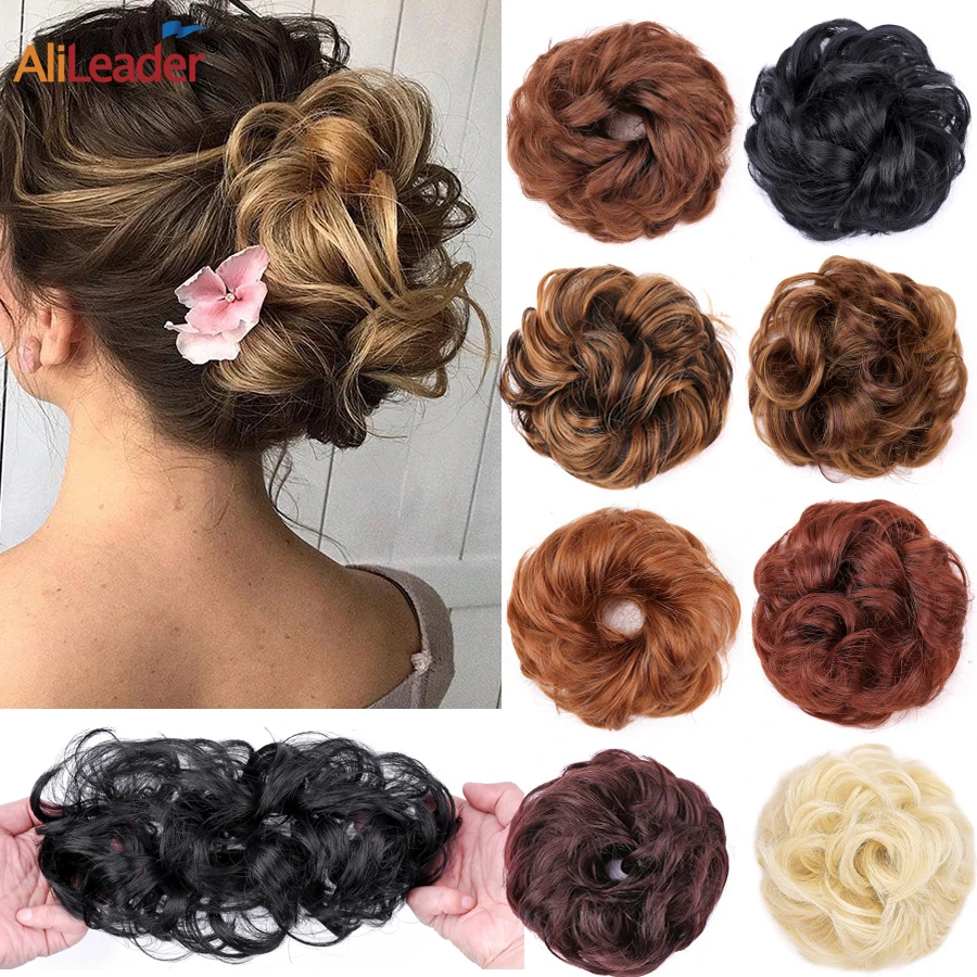 Alileader Chignon Sintetico Estensione Dei Capelli Ricci Capelli Finti Panino Corto Disordinato Fascia Per Capelli Ciambelle Elastico Con Coulisse Coda Di Cavallo Donna Synthetic Ponytails Aliexpress