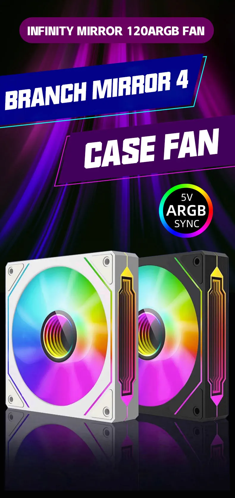 Description Picture 2 of itemPrism 4 PRO ARGB Fan PC 120mm Computer Case Fan 4pin PWM CPU Cooling Fans 3pin5v RGB