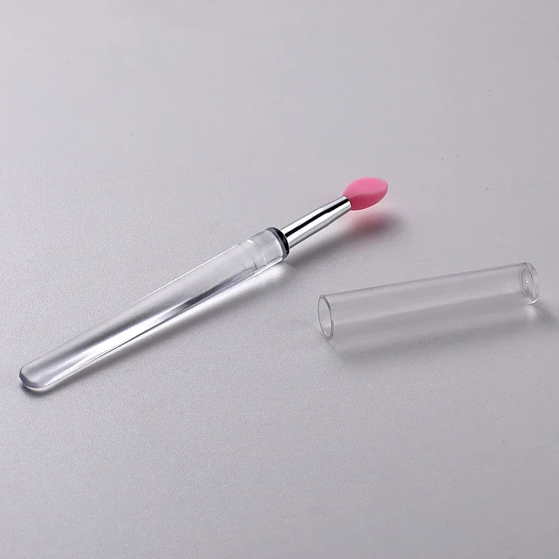Manicure Transparent Silicone Wand Magic Mirror Powder Aurora Powder Applicator Wand Rubbing Powder Glitter Eyeshadow Portable 4