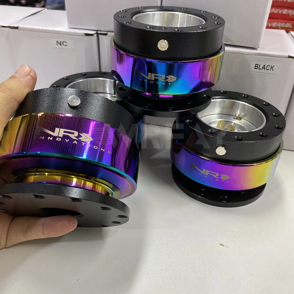 Neo Chrome-Black Tuning Monster Aluminum Universal Car Auto Steering Wheel Quick Release Hub Adapter Snap Off Boss Kit