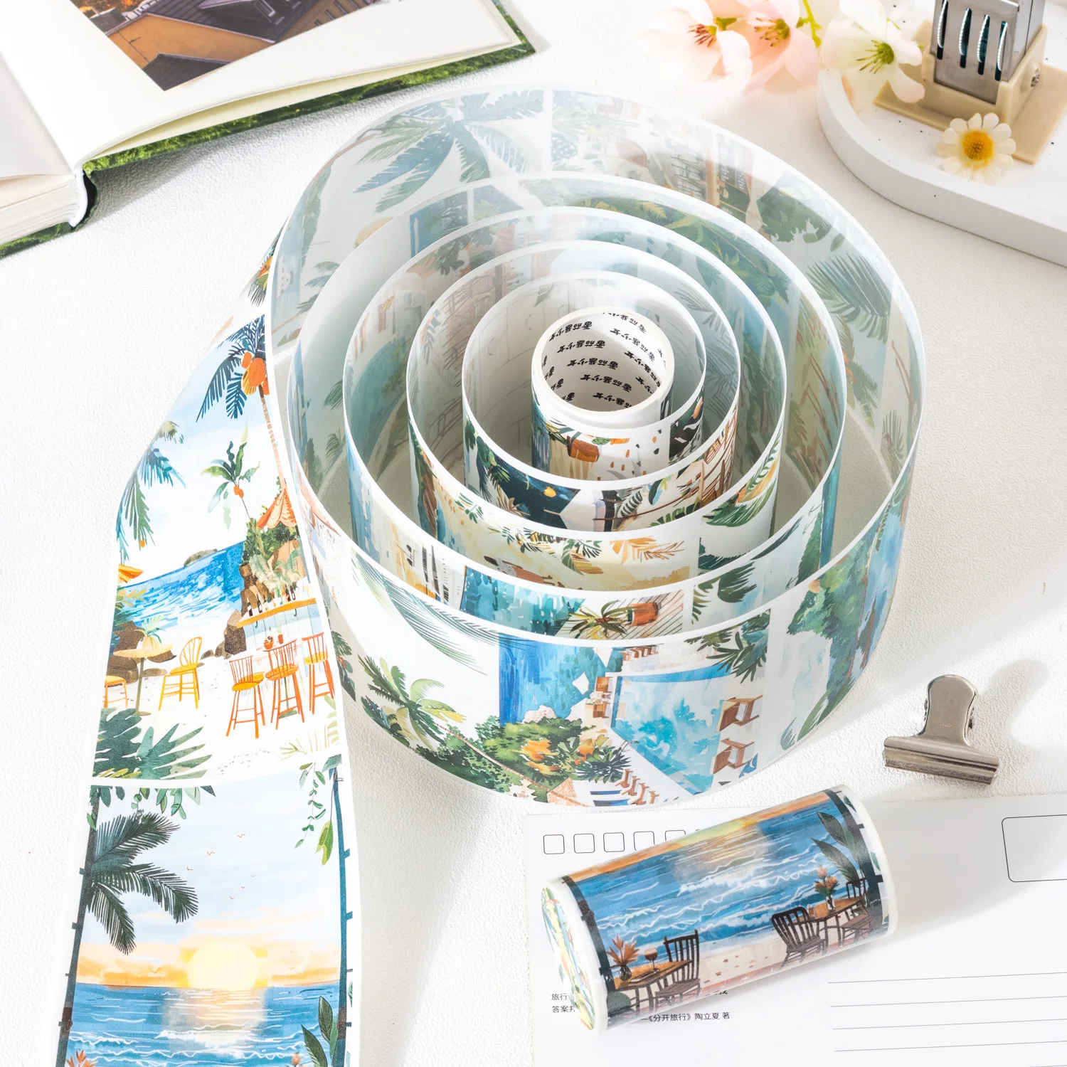 Mr. Paper, Travel Plan Series Washi Stickers Tape, Travel Landscape Decorate Washi Tape Student Hand Account Material Washi Tape 3