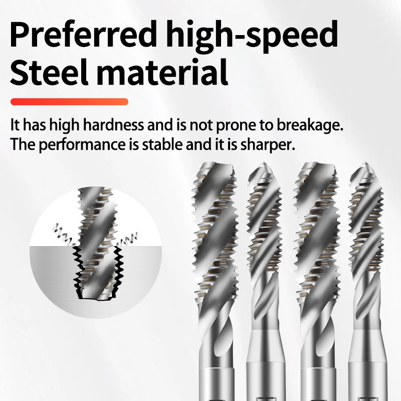 HSSE-M35 JIS Standard Long Shank 100MM Spiral Fluted Tap UNC 2-56 6-32 8-32 1/4 UNF 10-32 Machine Sc