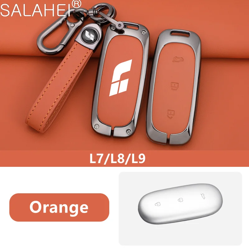 

Leather Car Remote Key Cover Fob Case Holder Shell For Leading Ideal Li Xiang Auto L7 L8 L9 2022 2023 Auto Keychain Accessories