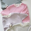 2023 Baby Waffle Sweatshirt Romper Newborn Infant Baby Girls Boys Cotton Oversized Romper Long Sleeve Toddler Clothes Jumpsuits 3