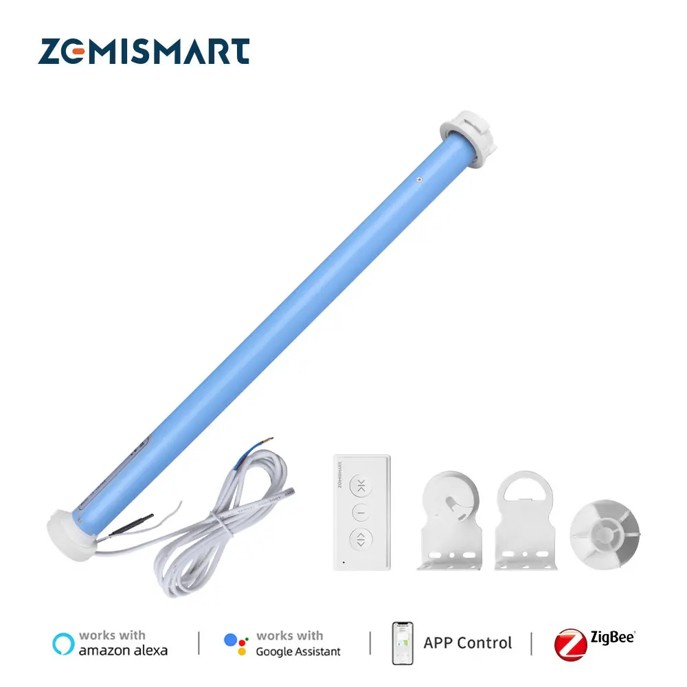 Zemismart-tuya Zigbee Inteligente Motor de Sombra de Rolo Controle de Voz Motor Elétrico Persianas de Obturador Tubo de 37 mm Alexa Google Home
