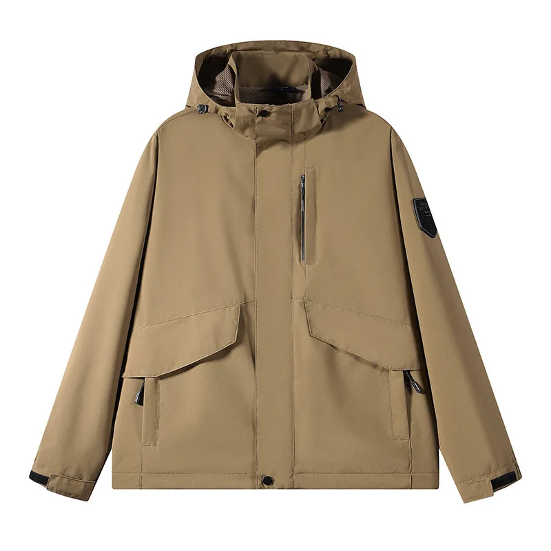 Sports Jacket for Boys 2025 New Loose Casual Hooded for Spring Autumn Solid Color Windproof Waterproof - 4