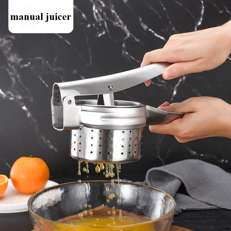 Manuell juicepress i rostfritt stål för frukt och grönsaker_voghion.com