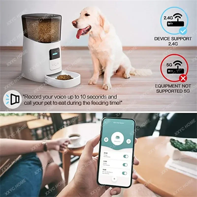 2558-b9f79b.jpg Dog Cat Smart Pet Feeder Wifi Mobile App Remote Control Microchip Automatic Pet Feeder with 6L