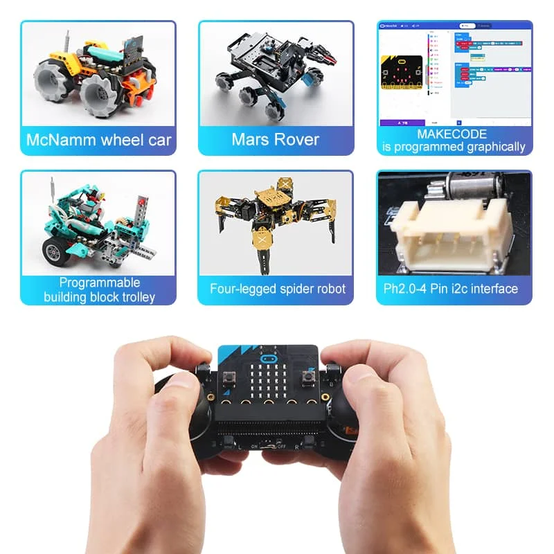 Joystick Emakefun Basic Gamepad con pulsante e leva per Micro:Bit, controlla auto robot Micro:Bit con motore e buzzer per STEM - immagine 3