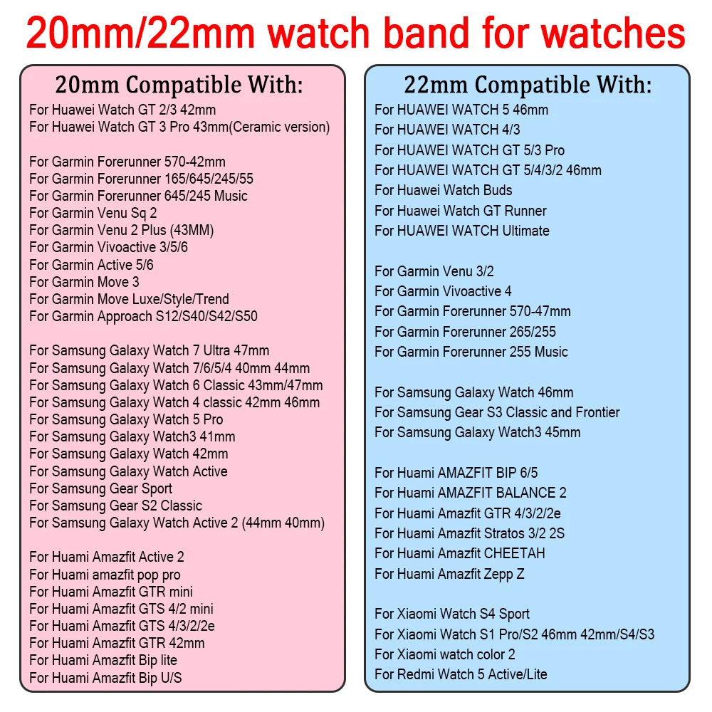 Nylon Woven Sports Strap - Breathable Wristband, 20mm/22mm