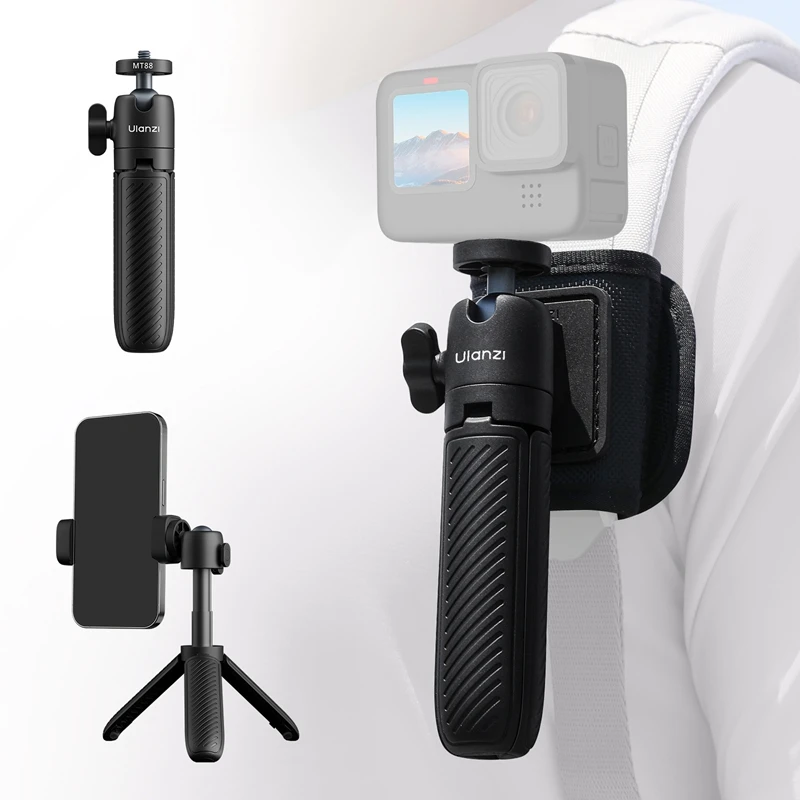 Ulanzi MT88 ClipMate Tripod 3-in-1 Versatility Backpack Clip Mode Selfie Stick Mode Extendable Tripod Mode with 360° Ball Head