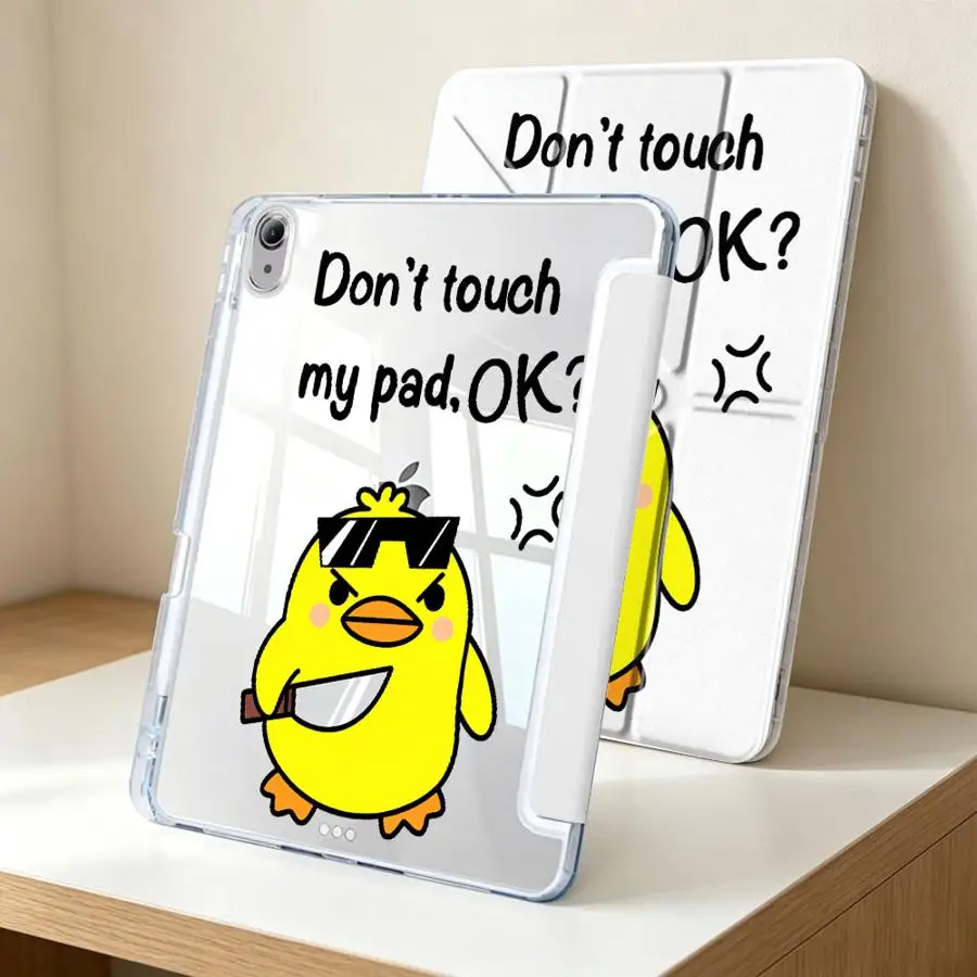 Cute Duck Tablet Case with Pen Slot and Cover