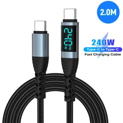 240W Type - C to Type - C Fast Charging Cable with Digital Display (2m)