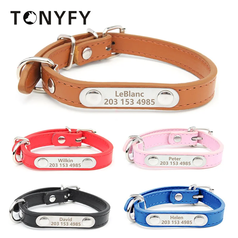 Engraved Name Tag Pet Dog Collar for Small Medium Large Dogs Custom ID