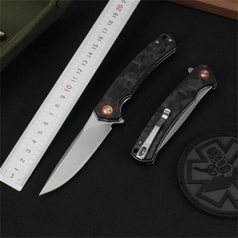 

Keiswo GT964 Pocket Folding Knife D2 Blade Carbon Fiber Handle Bearing Flipper Camping Outdoor Survival EDC Utility Knife