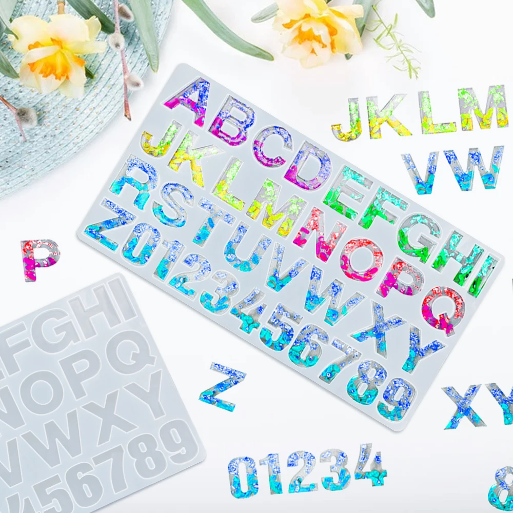 Letter A To Z Mold Alphabet & Number Silicone Molds Epoxy Resin Molds for DIY Jewelry Making Findings Supplies Accessories silicone mold
