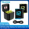 TELESIN 1750 mAh Battery For GoPro Hero 12 11 10 9 3 Ways Fast Charger Box TF Card Storage For GoPro Hero Action Camera Accessor 2