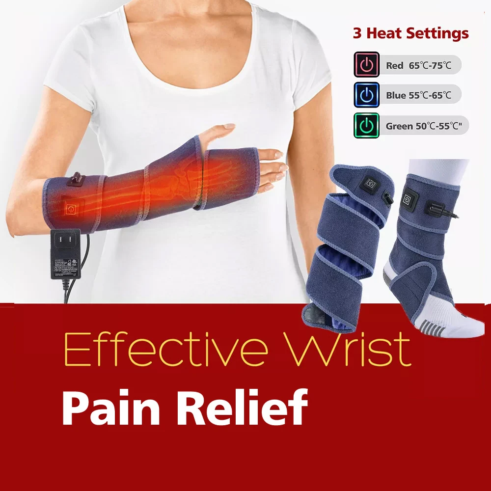 Electric Physiotherapy Heating Pads Heat Therapy Wrap Straps for Wrist Arm Ankle Leg Knee Joint Pain Relief Brace Heated Bandage knee joint physiotherapy massager electric far infrared heating shoulder elbow massage pain relief rehabilitation health care