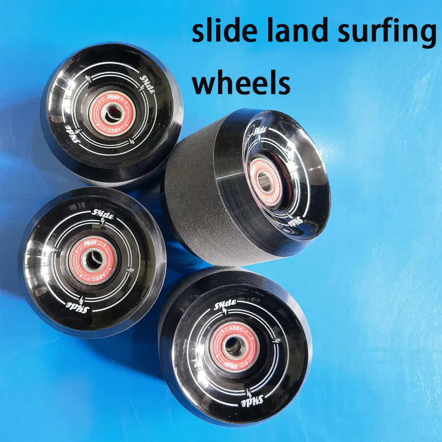 SLIDE surf skateboard wheels and bearings, 65mm and 70mm 78A wheels, good quality skate longboard wheels