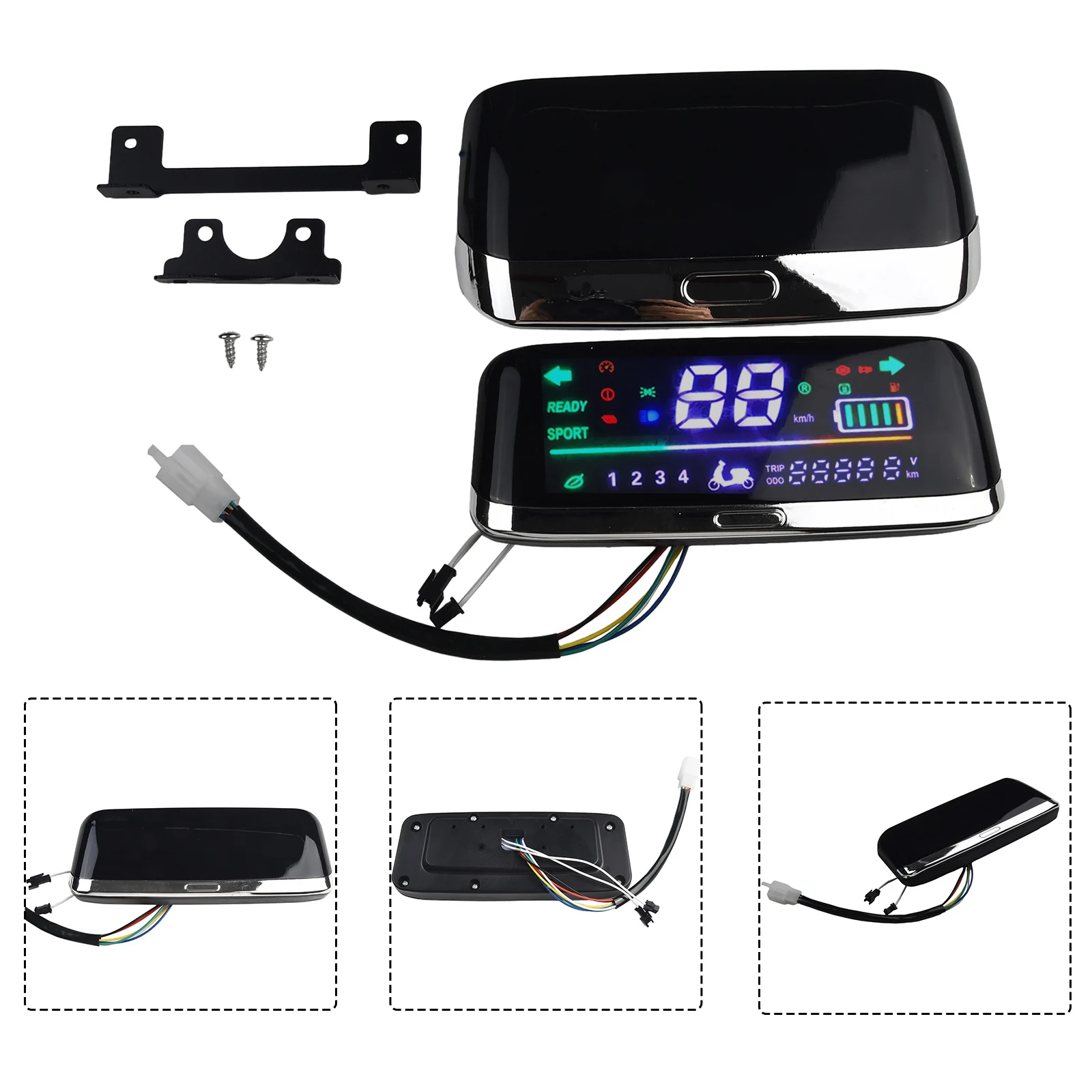 

Ebike Display Replacement 6PIN Interface Electric Tricycle Electric Vehicle LCD Assembly Repair Black Electric Bike Accessories