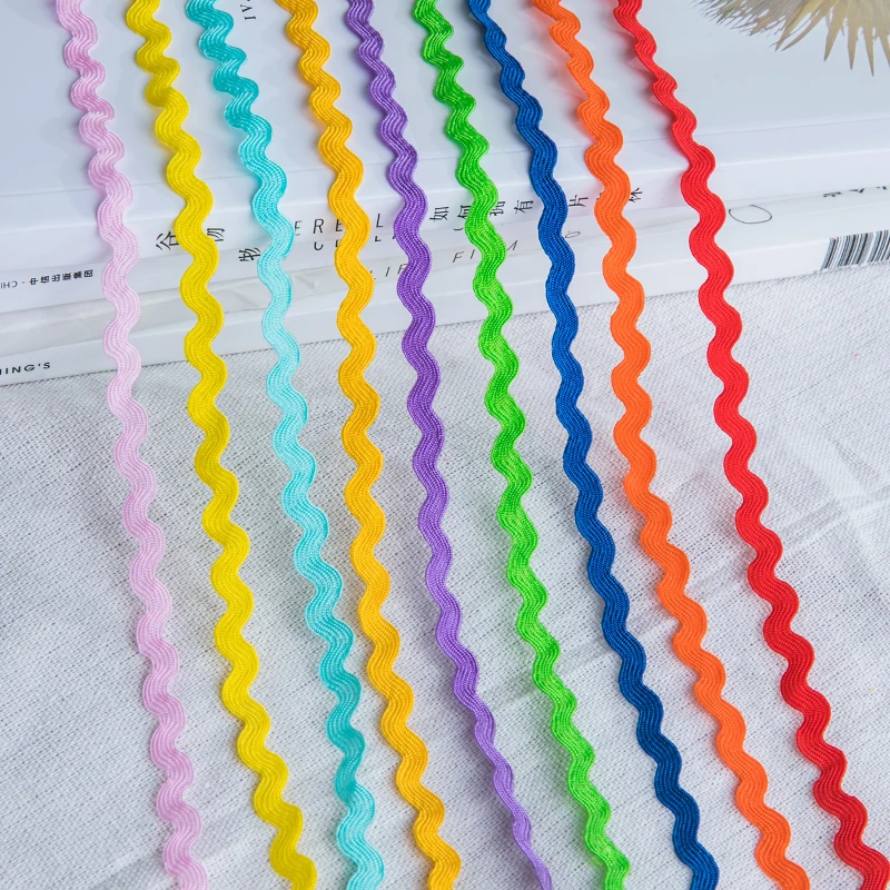 5mm Curve Wavy Lace Trim S Shaped Lace Ribbon Handmade Costume Hat Curtain Pillow Decorations DIY Sewing Crafts 5-25Y lace ribbon,lace garment accessories,lace sewing supplies,lace decoration,lace accessories,lace sewing accessories