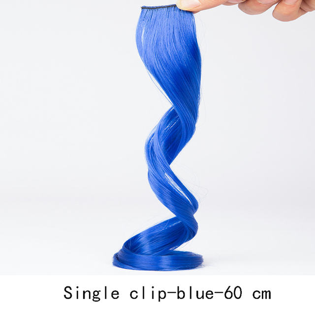 New Long Wavy Wig For Color Wigs Long Hair Highlighting Gradient Invisible Seamless Natural One-piece Hair Hanging Ears