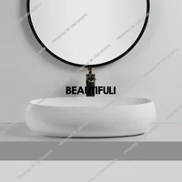 อ่างล้างหน้าทรงรีแบบตั้งโต๊ะ RR อ่างล้างหน้าเซรามิก อ่างล้างหน้าสำหรับระเบียง อ่างล้างหน้าทรงแคบสำหรับตกแต่งบ้าน 5