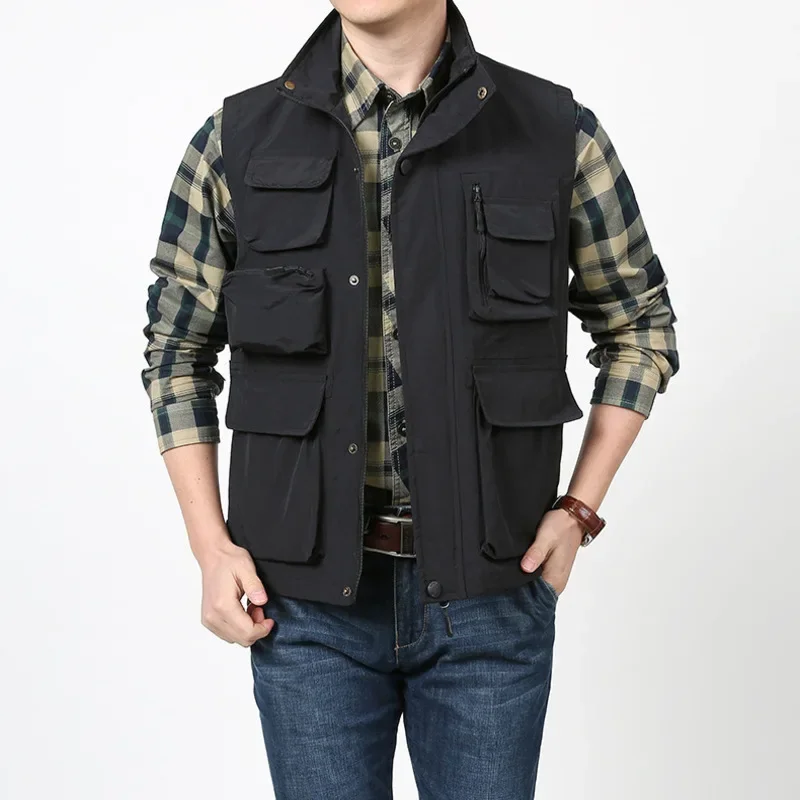 Waterproof Vest Men's Hunting Clothing Fishing Vests Free Work Shipping Luxury MAN Camping Windbreaker Motorcyclist Custom Made