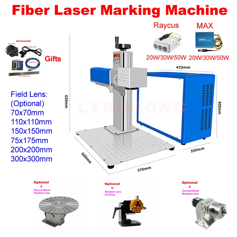 

Fiber Laser Marking Machine 50W Stainless Steel Cutting Gold Silver Ring Jewelry 30w Raycus Metal Engraving Machine