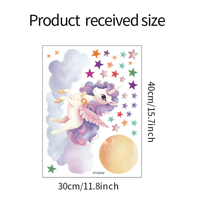 Luminous Cartoon Unicorn Wall Sticker Baby Room