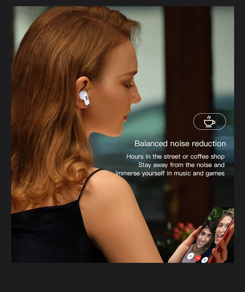 New Pro S Wireless Bluetooth Headset ENC Call Noise Cancellation 5.3 Semi-in-ear