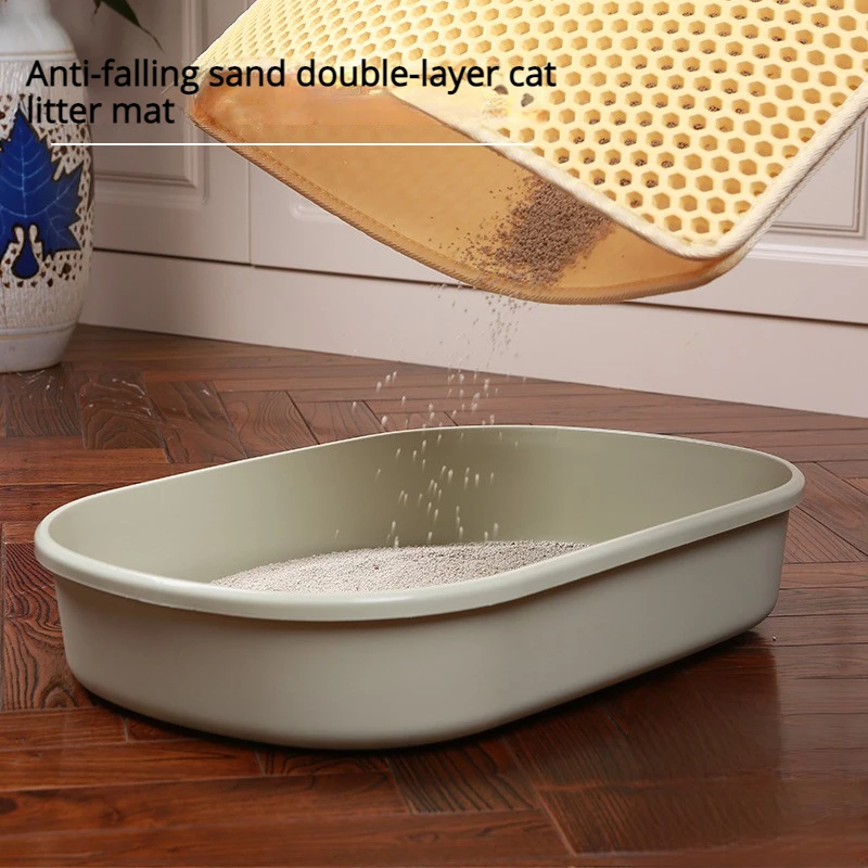 Pet Cat Litter Mat Easy cleaning EVA Double Layer Cat Litter Trapping