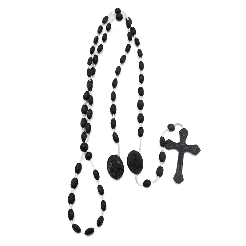 Luminous Catholic Christ Jesus Cross Plastic Rosary Crucifix Necklace Religious Church Decoration Wall Crosses Souvenirs Gifts images - 6